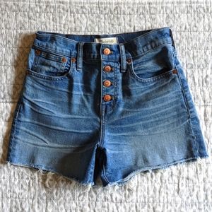 Madewell Button Front High-Waisted Shorts